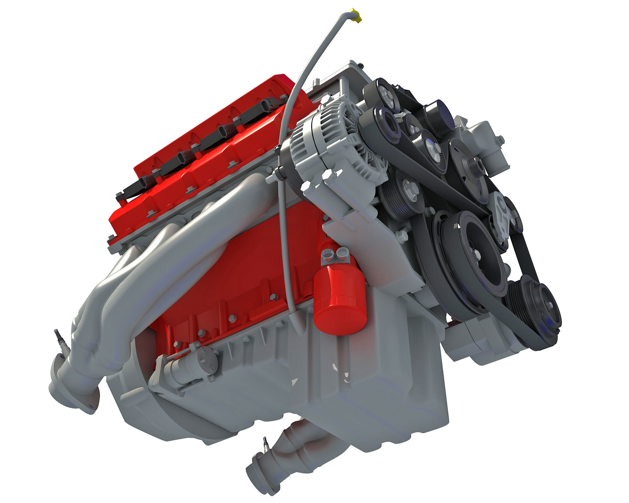 2018 Dodge Challenger HEMI Demon Engine 3D model_11