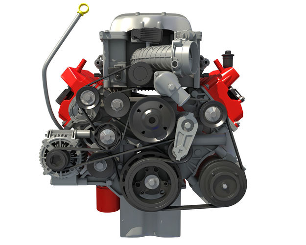 2018 Dodge Challenger HEMI Demon Engine 3D model