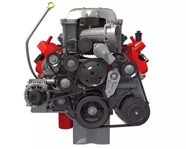 2018 Dodge Challenger HEMI Demon Engine 3D model