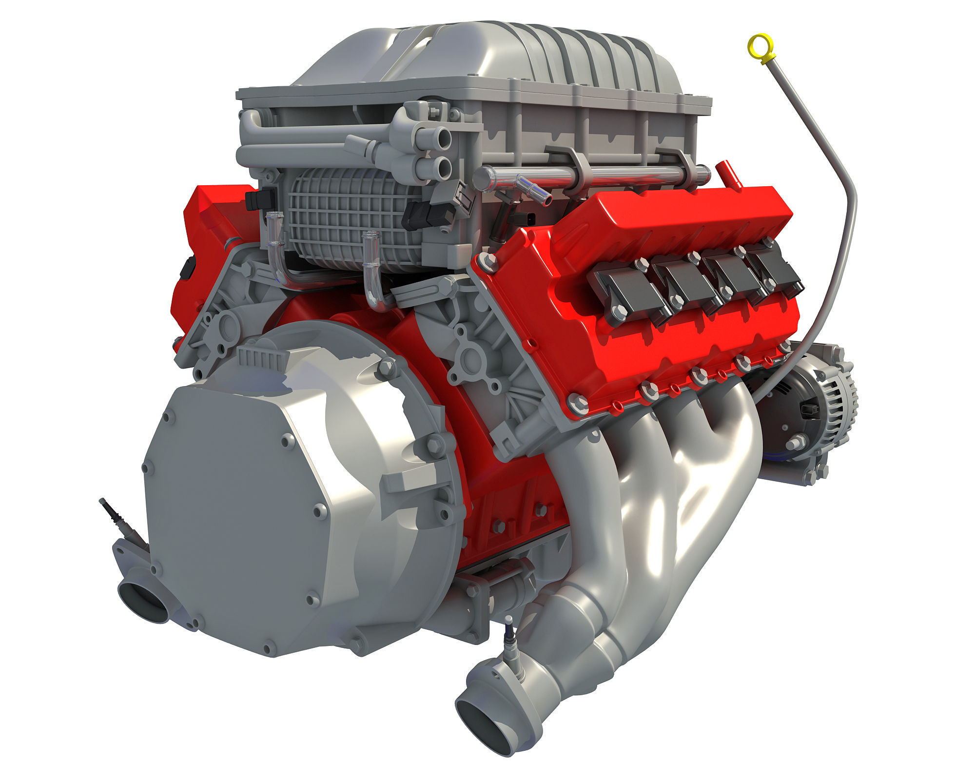 2018 Dodge Challenger HEMI Demon Engine 3D model_9