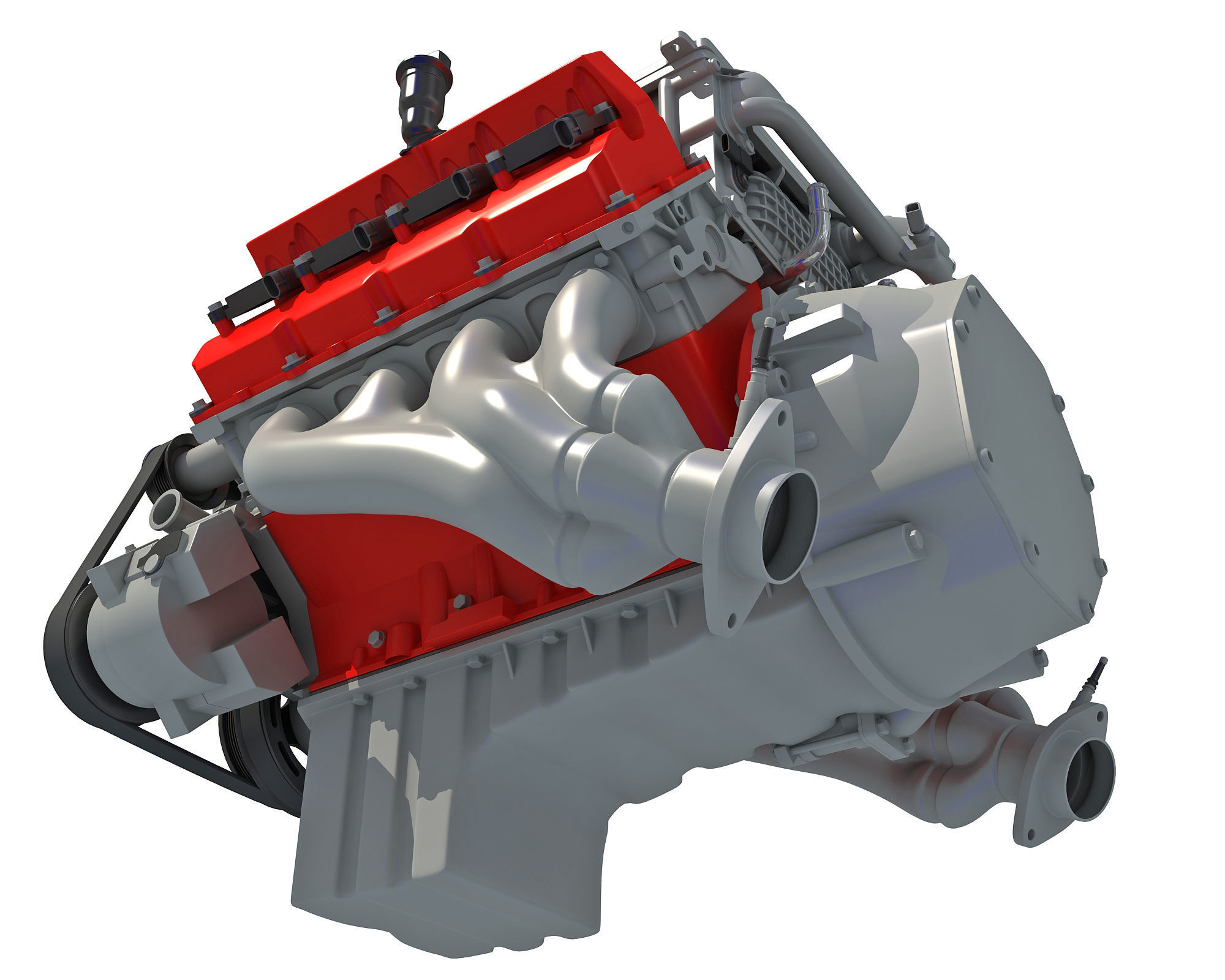 2018 Dodge Challenger HEMI Demon Engine 3D model_10