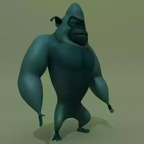 Cartoon Monster Blue Gorilla