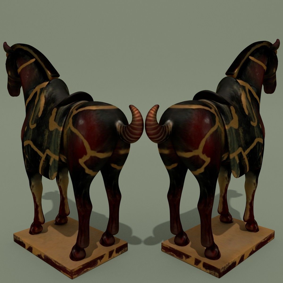 MISC Horse Statuettes Collection 2 3D model_3