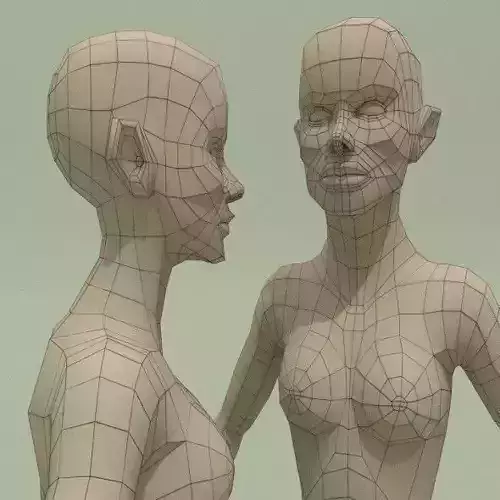 LowPoly Base Mesh Woman