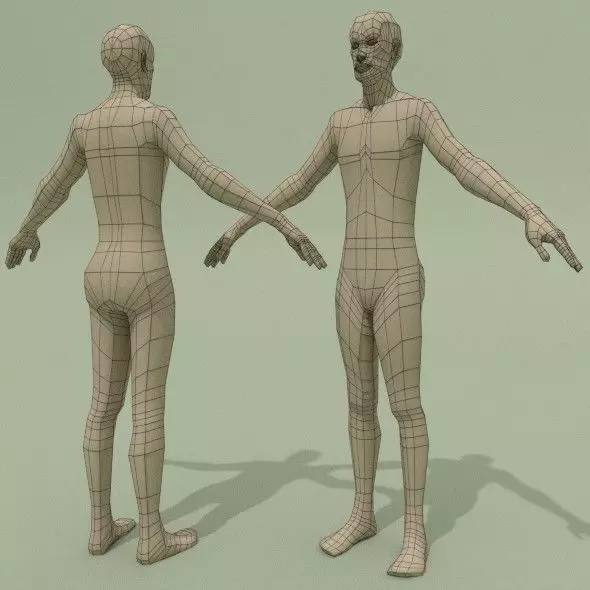 LowPoly Man Base Mesh Free low-poly 3D model