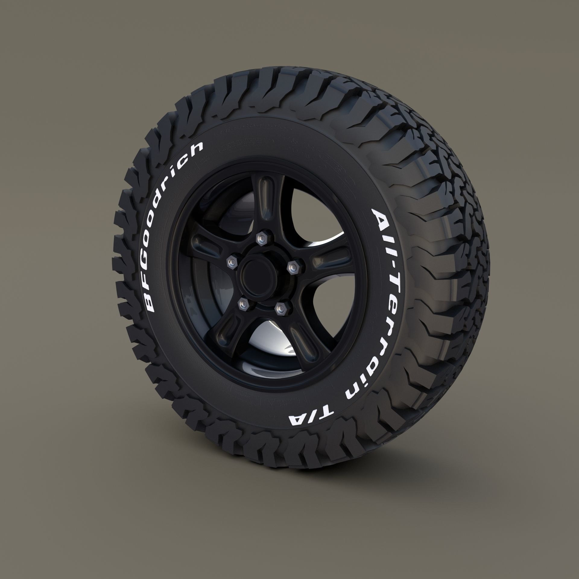 Offroad Alloy Wheel AT 3D model_12