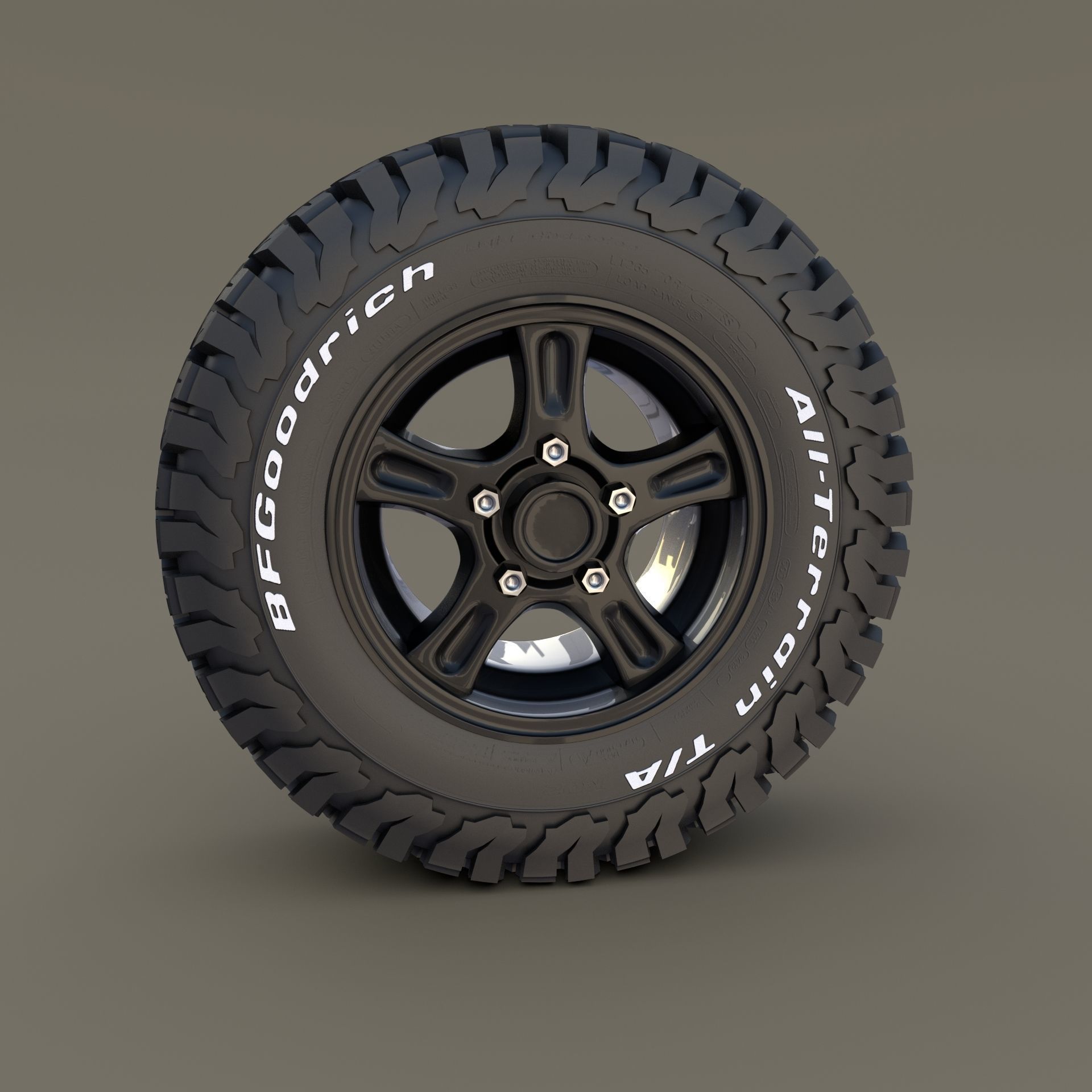 Offroad Alloy Wheel AT 3D model_2