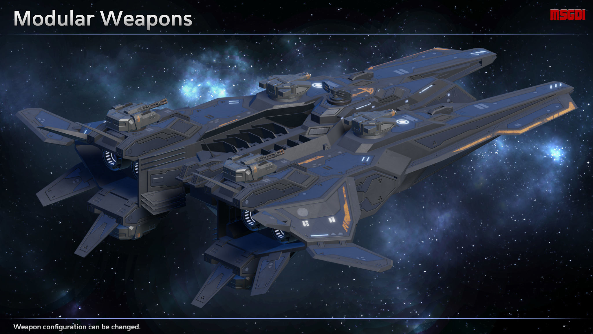 Spaceship Frigate Sunfire Low-poly 3D model_3