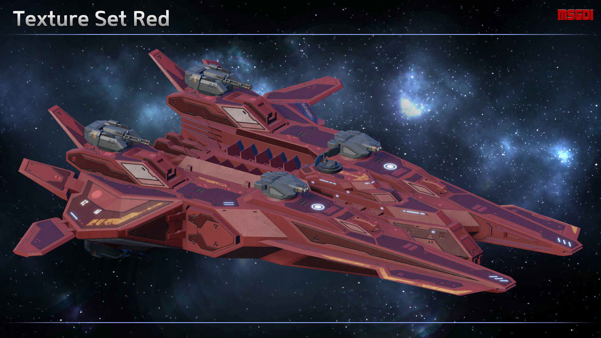 Spaceship Frigate Sunfire Low-poly 3D model_8