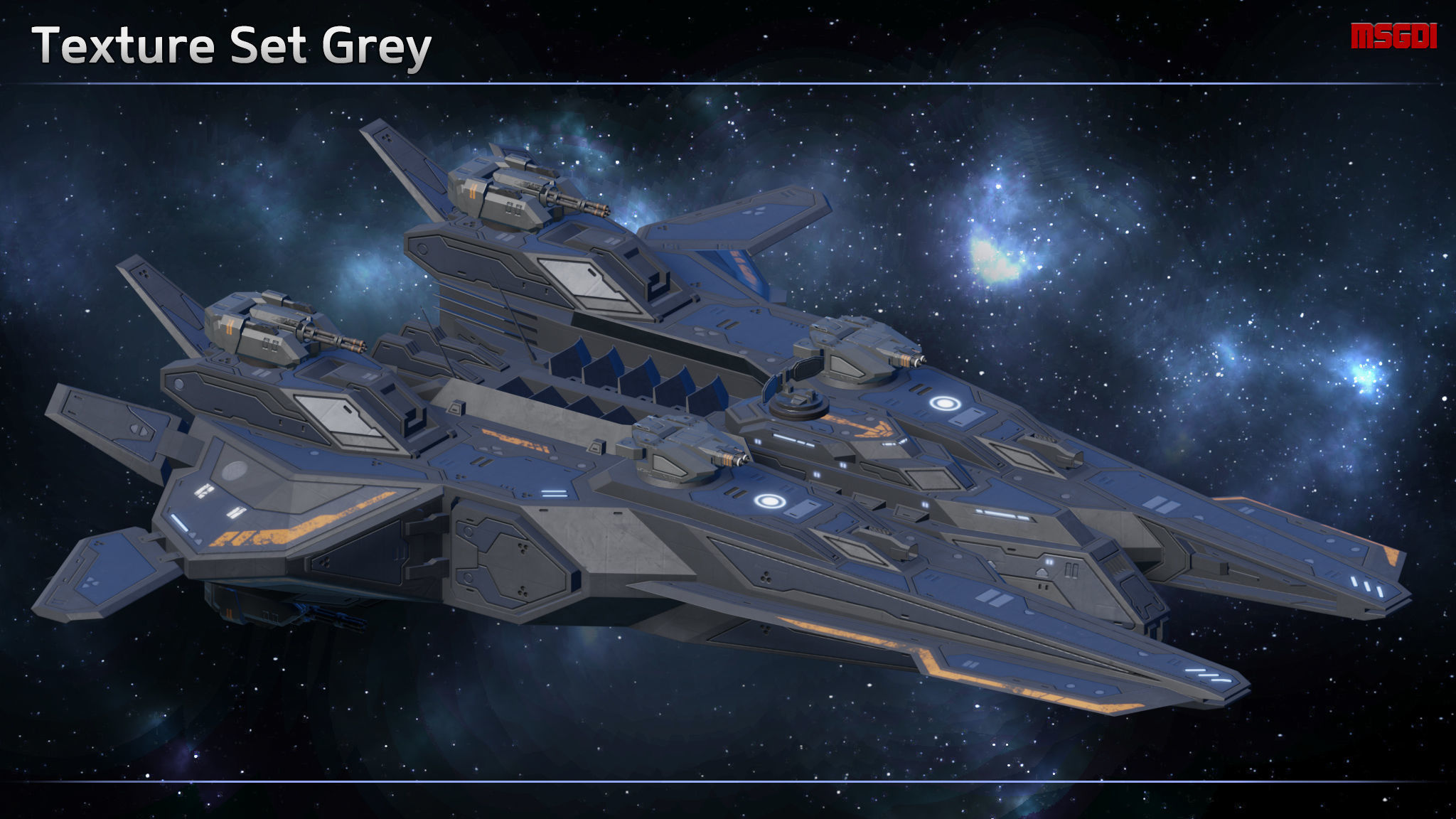 Spaceship Frigate Sunfire Low-poly 3D model_7