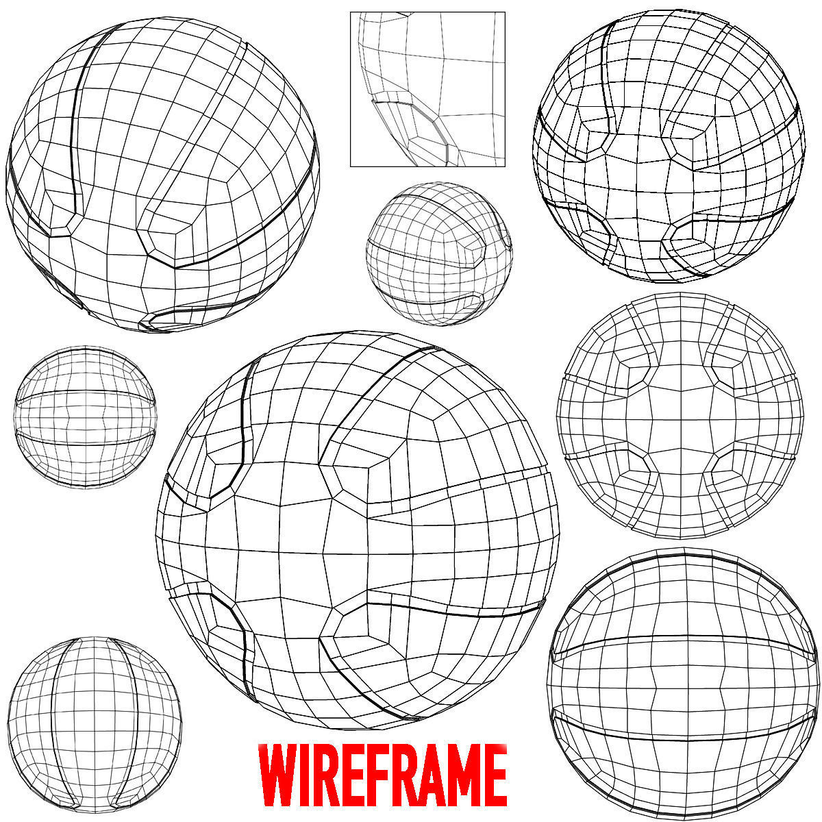 Basketball ball Star bicolor Low-poly 3D model_5