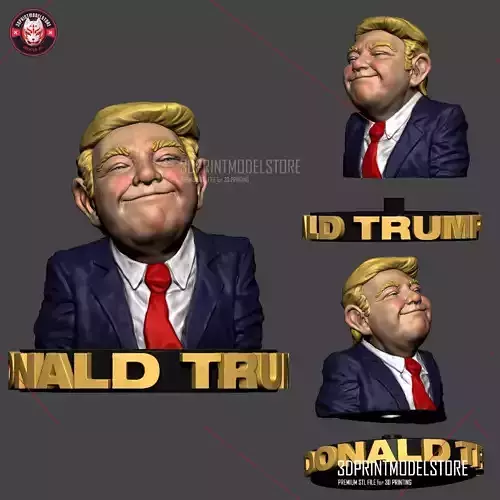 Donald Trump Miniature Bust -STL Files for 3D Printing