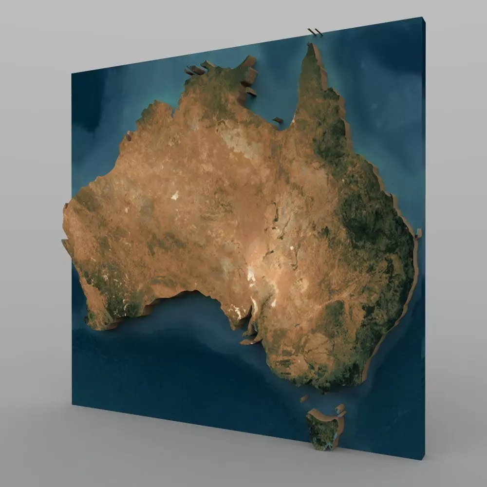 Australia With Texture in 3ds and obj formats 3D model
