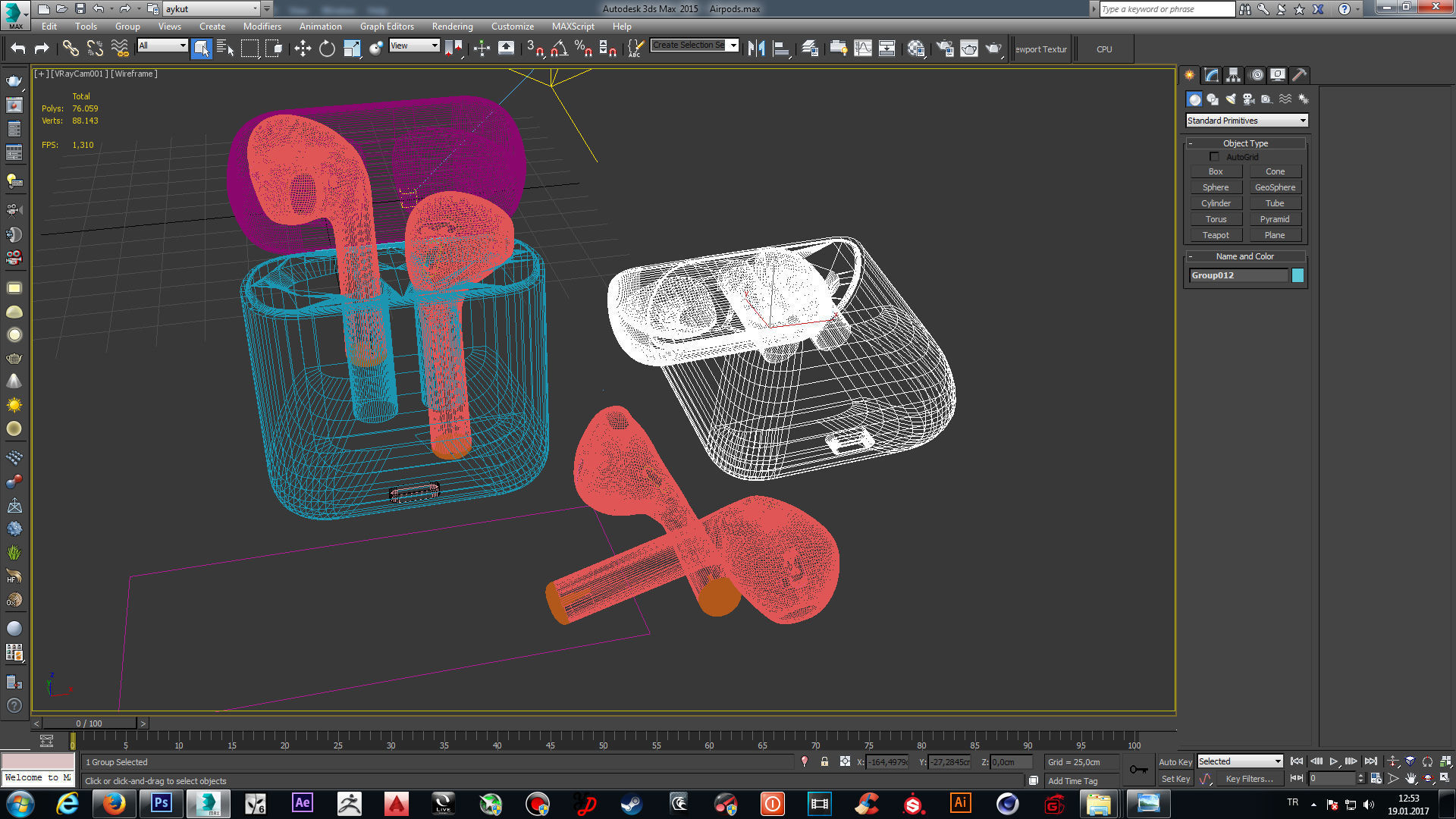 Airpods created 3D model_5