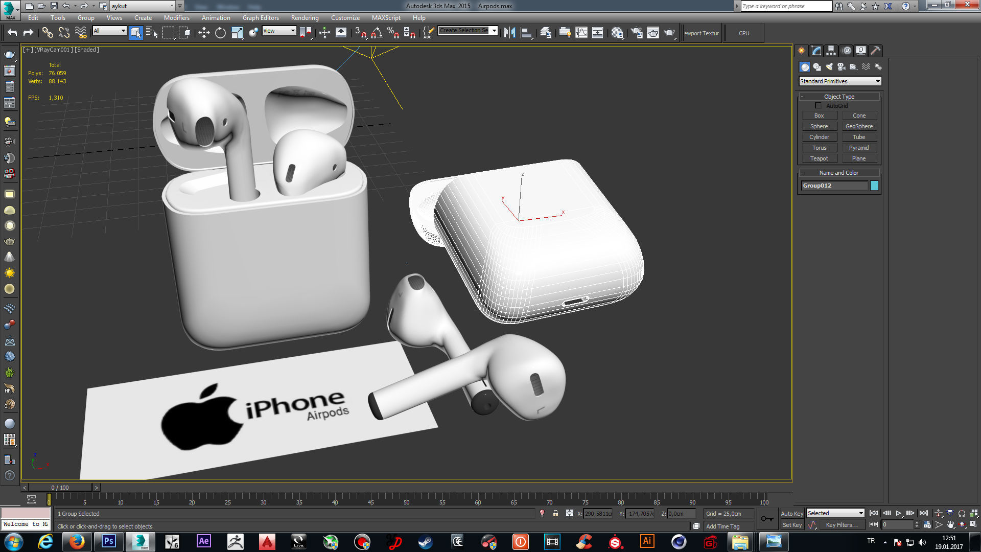 Airpods created 3D model_4