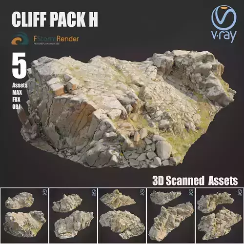 Cliff pack H bundle 3D model