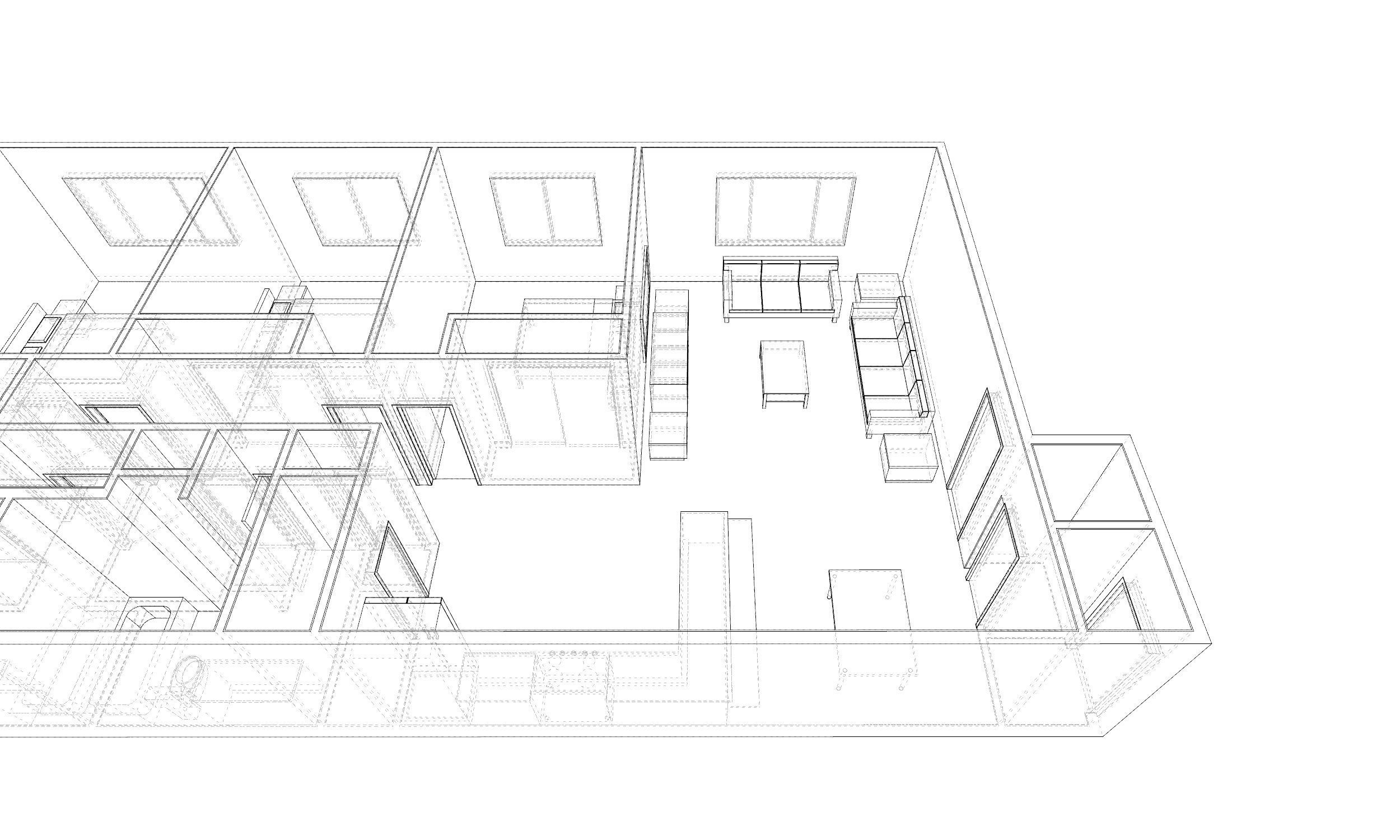3 Bedroom 2 bathroom apartment unit model modern architectural  Low-poly 3D model_12
