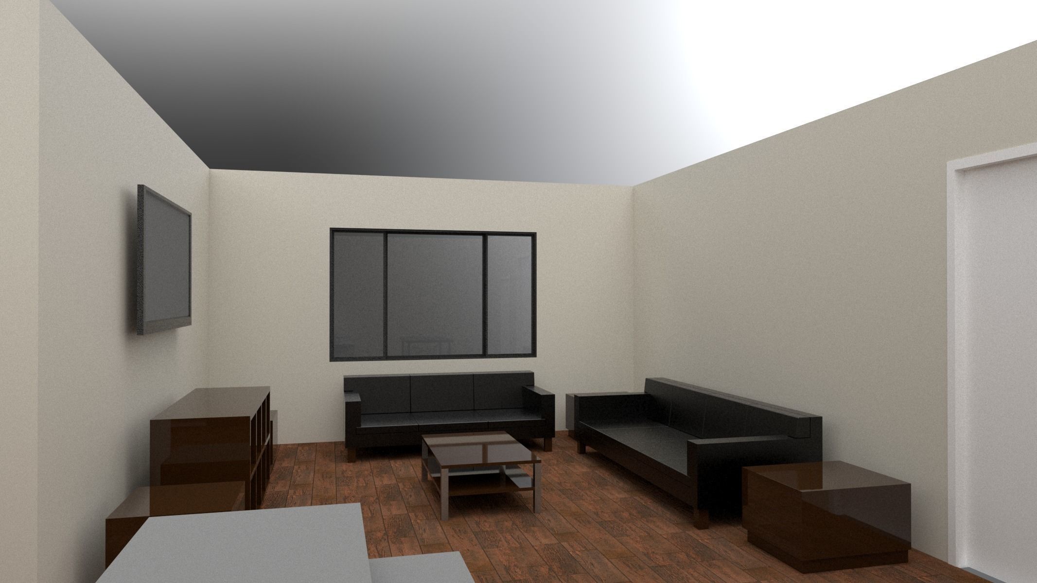 3 Bedroom 2 bathroom apartment unit model modern architectural  Low-poly 3D model_6