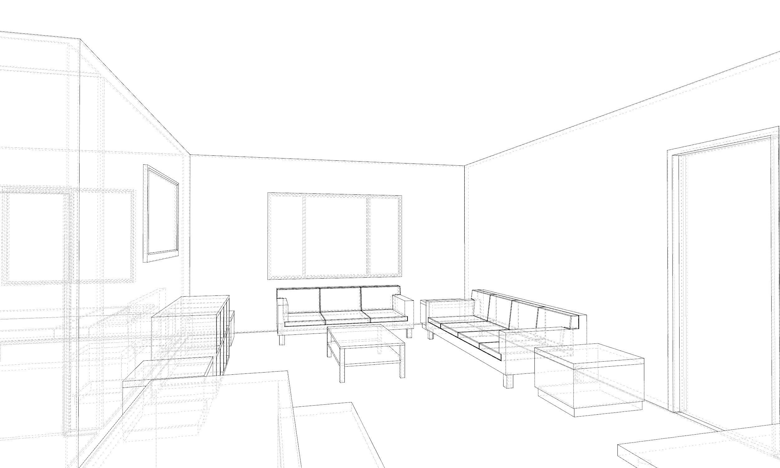 3 Bedroom 2 bathroom apartment unit model modern architectural  Low-poly 3D model_14