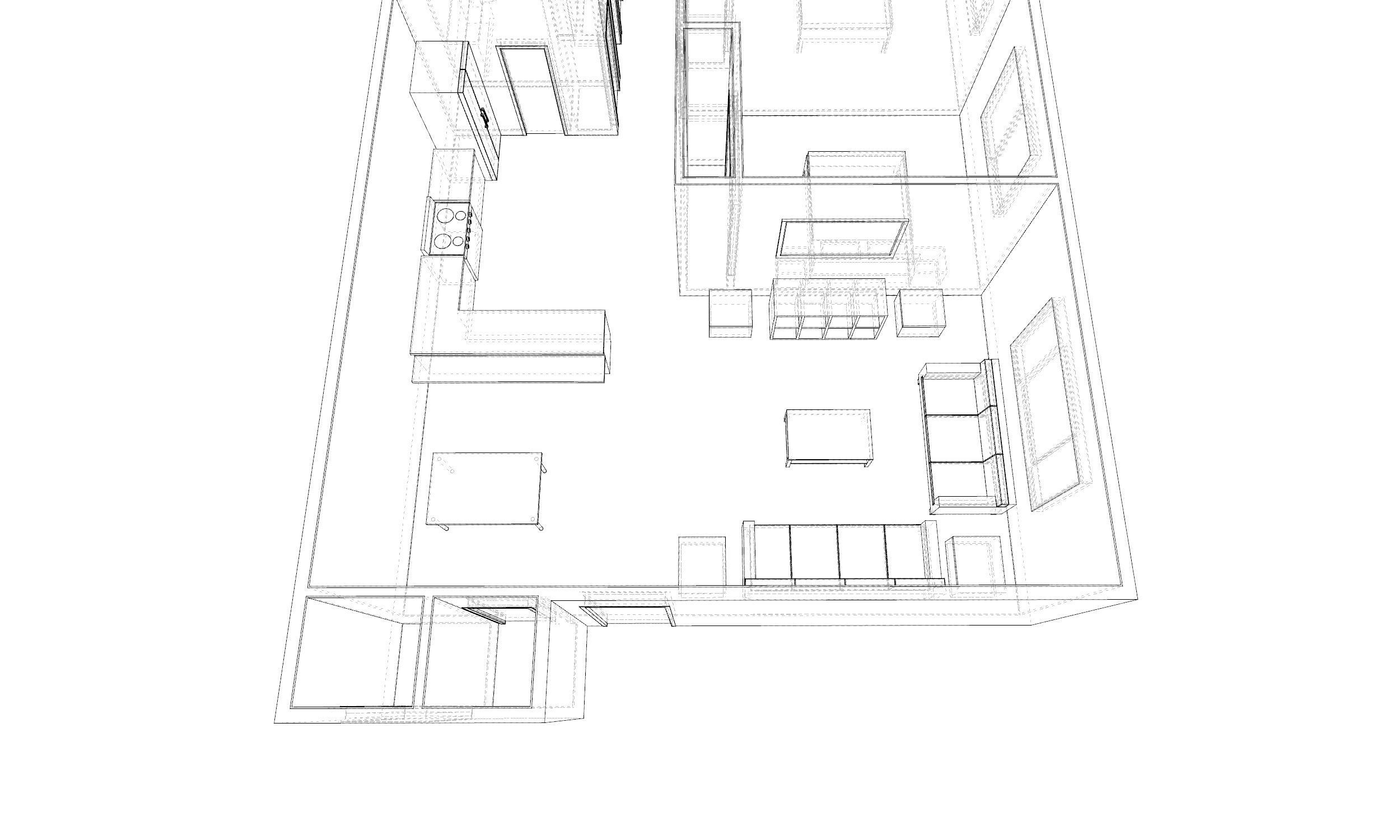 3 Bedroom 2 bathroom apartment unit model modern architectural  Low-poly 3D model_13
