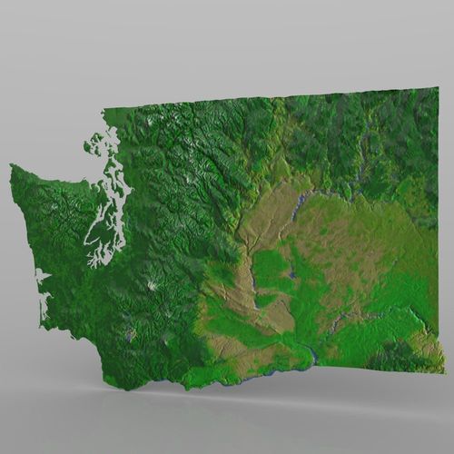 Washington State in 3ds and obj format 3D model