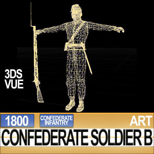 Civil War Confederate Soldier B Infantry 3D model_20
