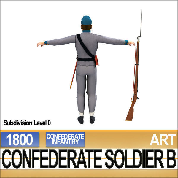 Civil War Confederate Soldier B Infantry 3D model_11