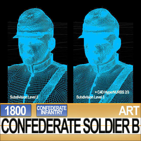Civil War Confederate Soldier B Infantry 3D model_3
