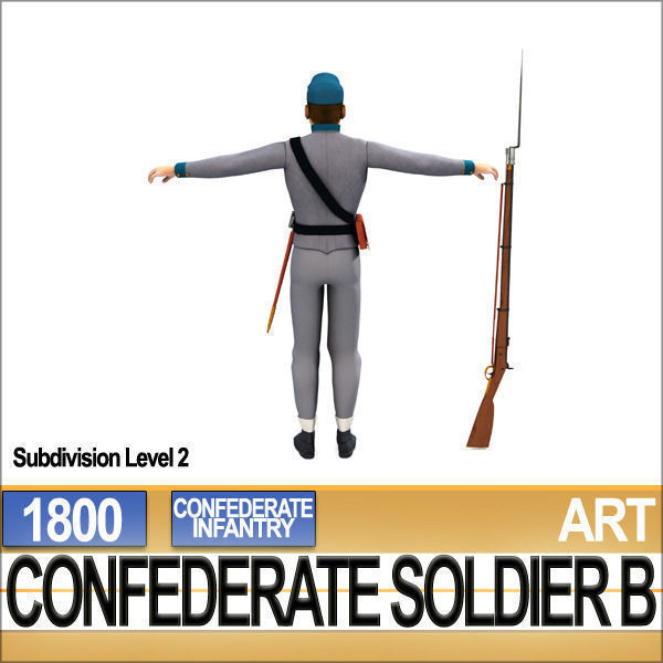 Civil War Confederate Soldier B Infantry 3D model_18