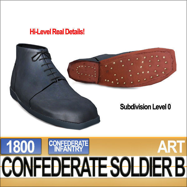 Civil War Confederate Soldier B Infantry 3D model_12