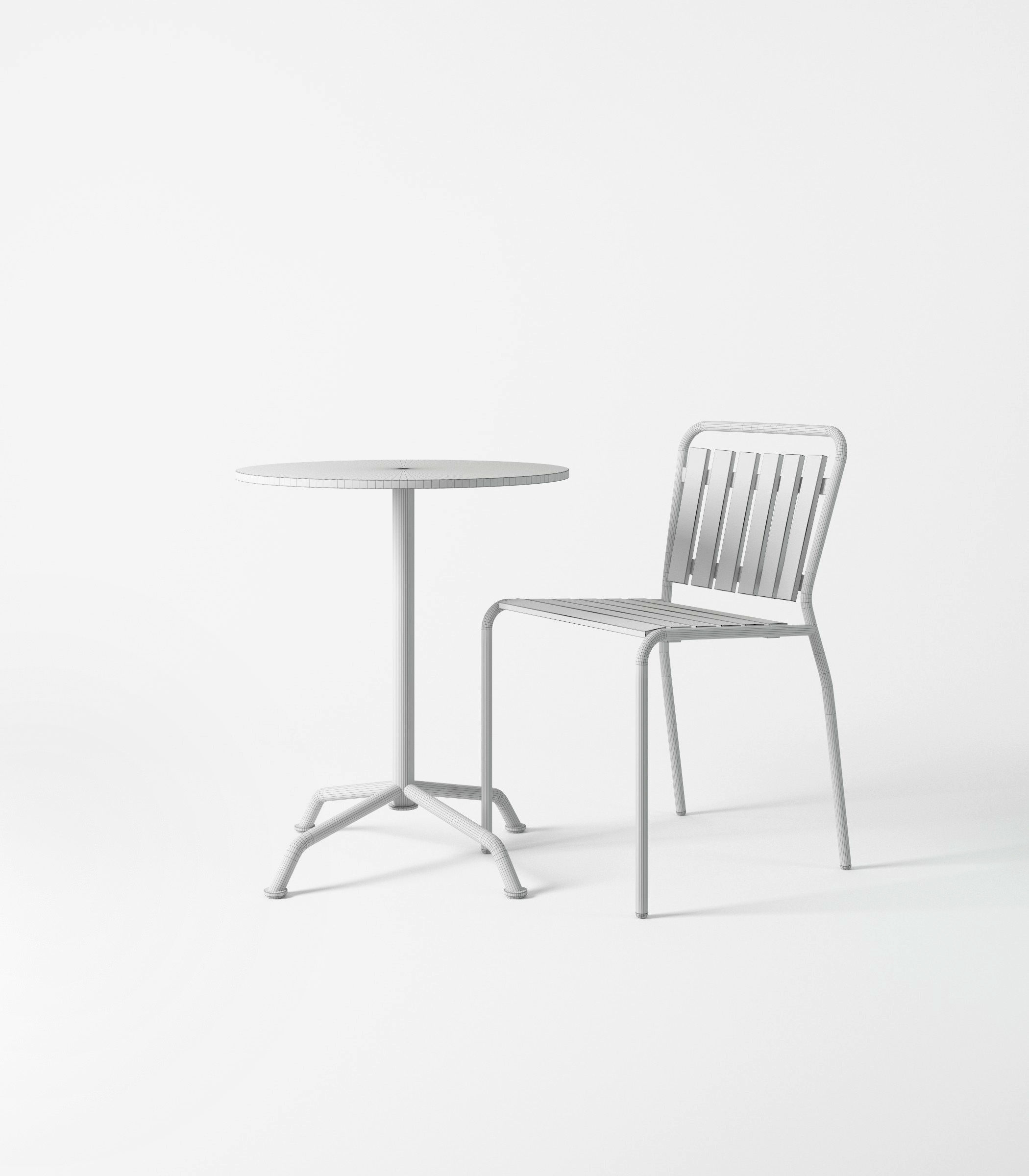 Haefeli Chair and Table 3D model_2