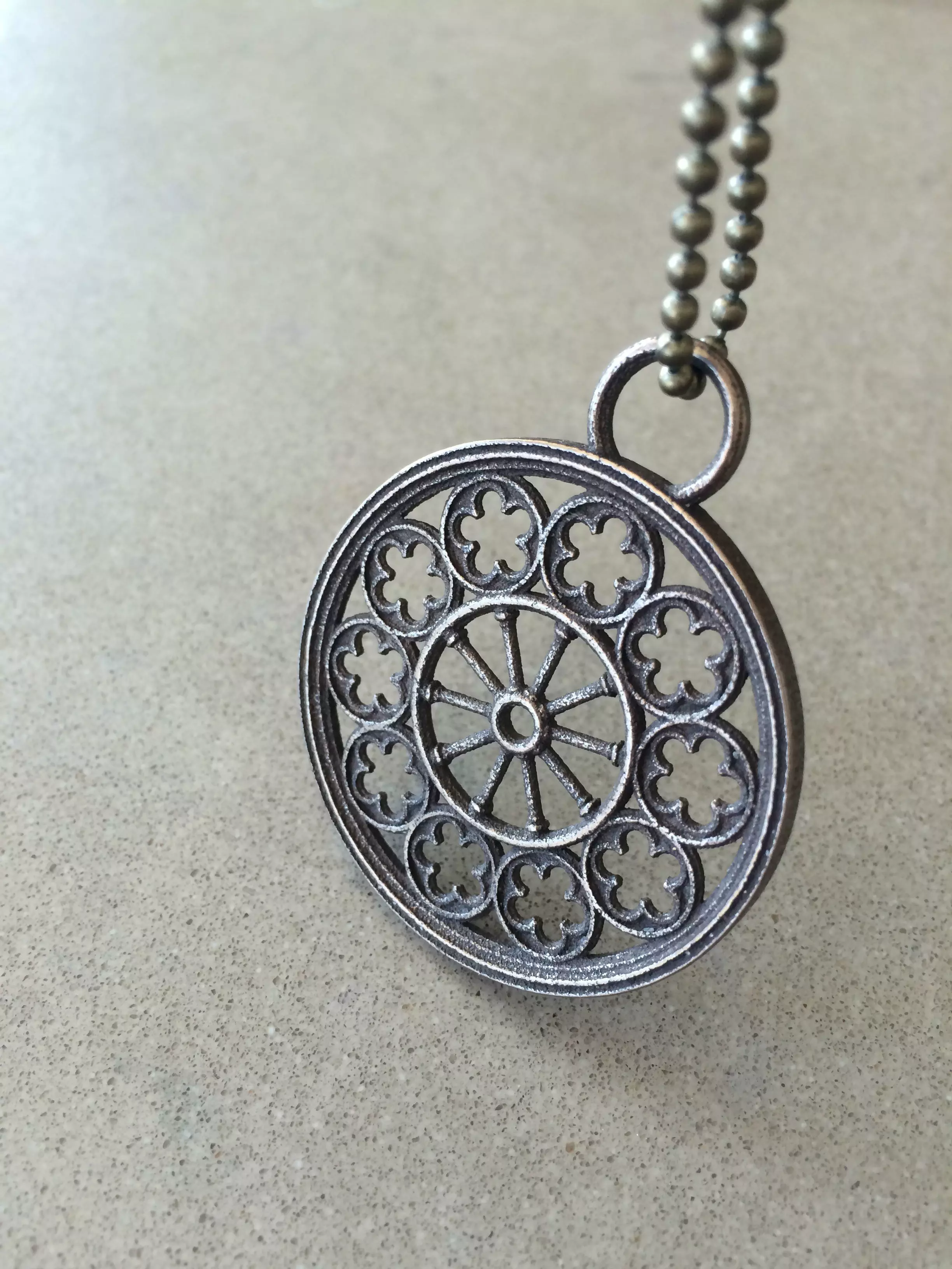 Rose Window Pendant 3D print model_0