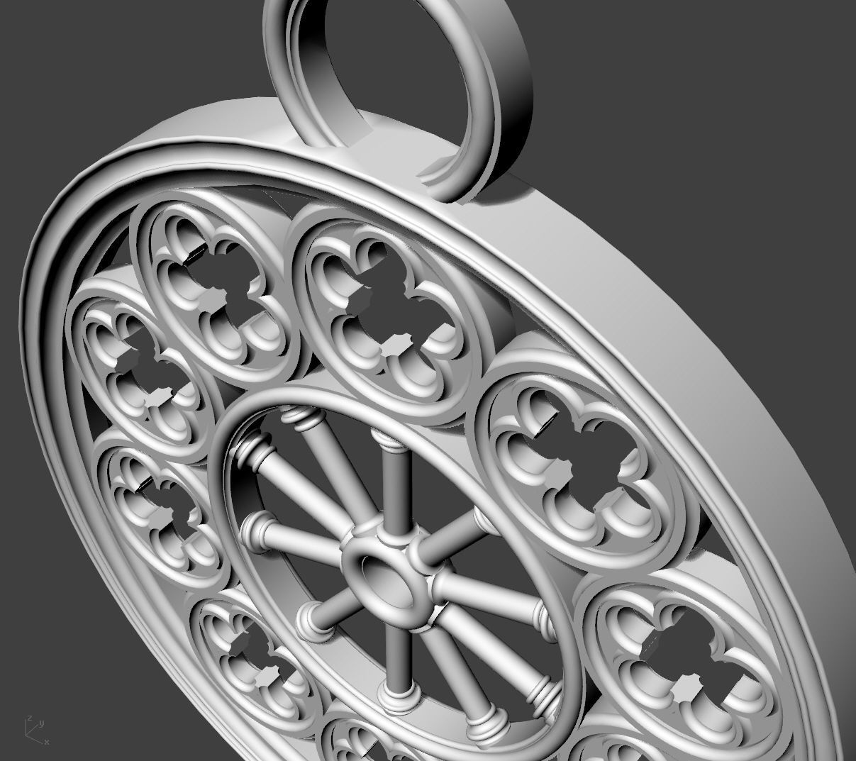 Rose Window Pendant 3D print model_7