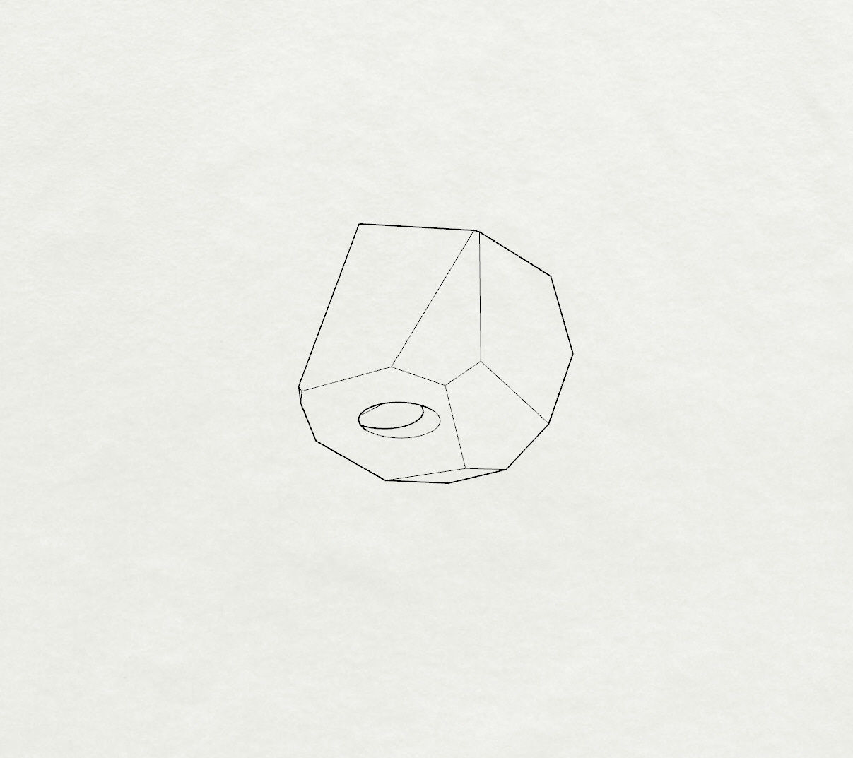 Faceted Rock Pendant 3D print model_2