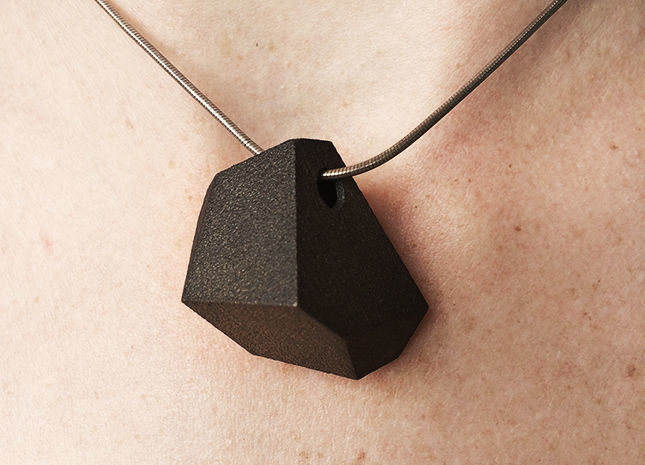 Faceted Rock Pendant 3D print model_1