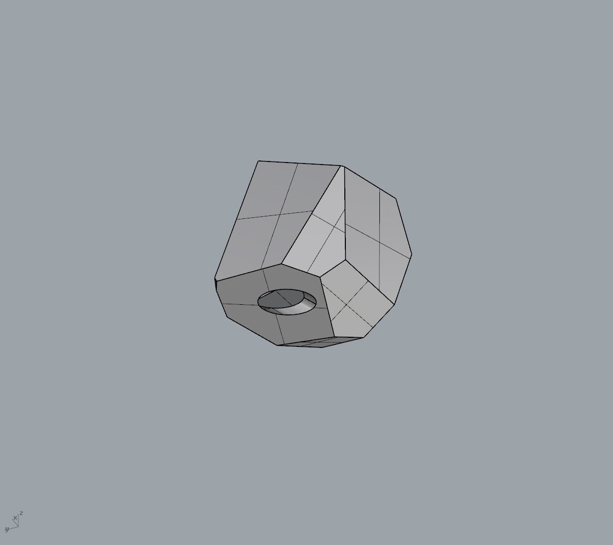 Faceted Rock Pendant 3D print model_4