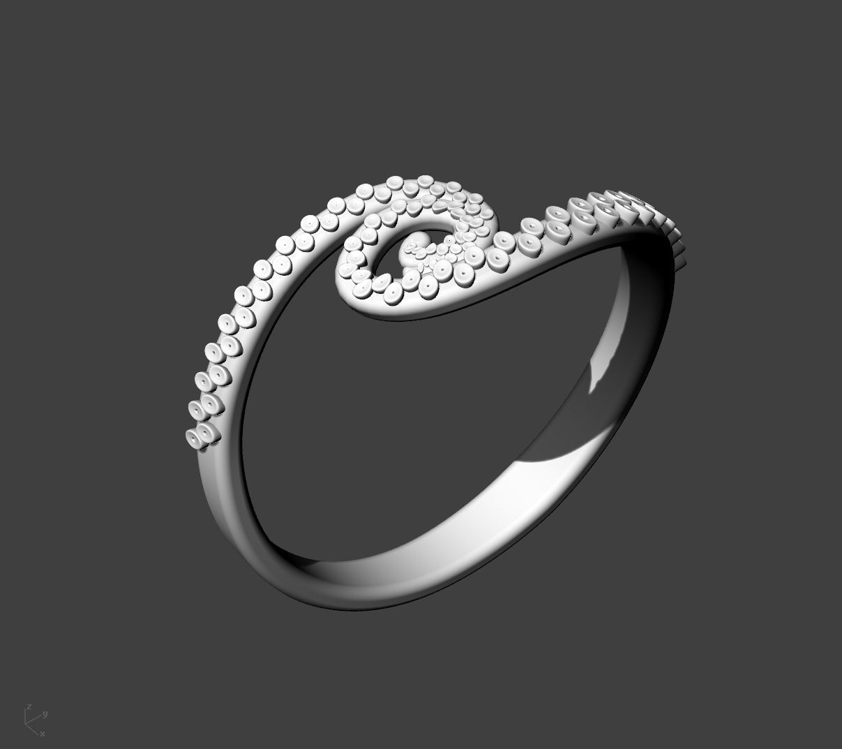 Tentacle Ring no1 3D print model_2