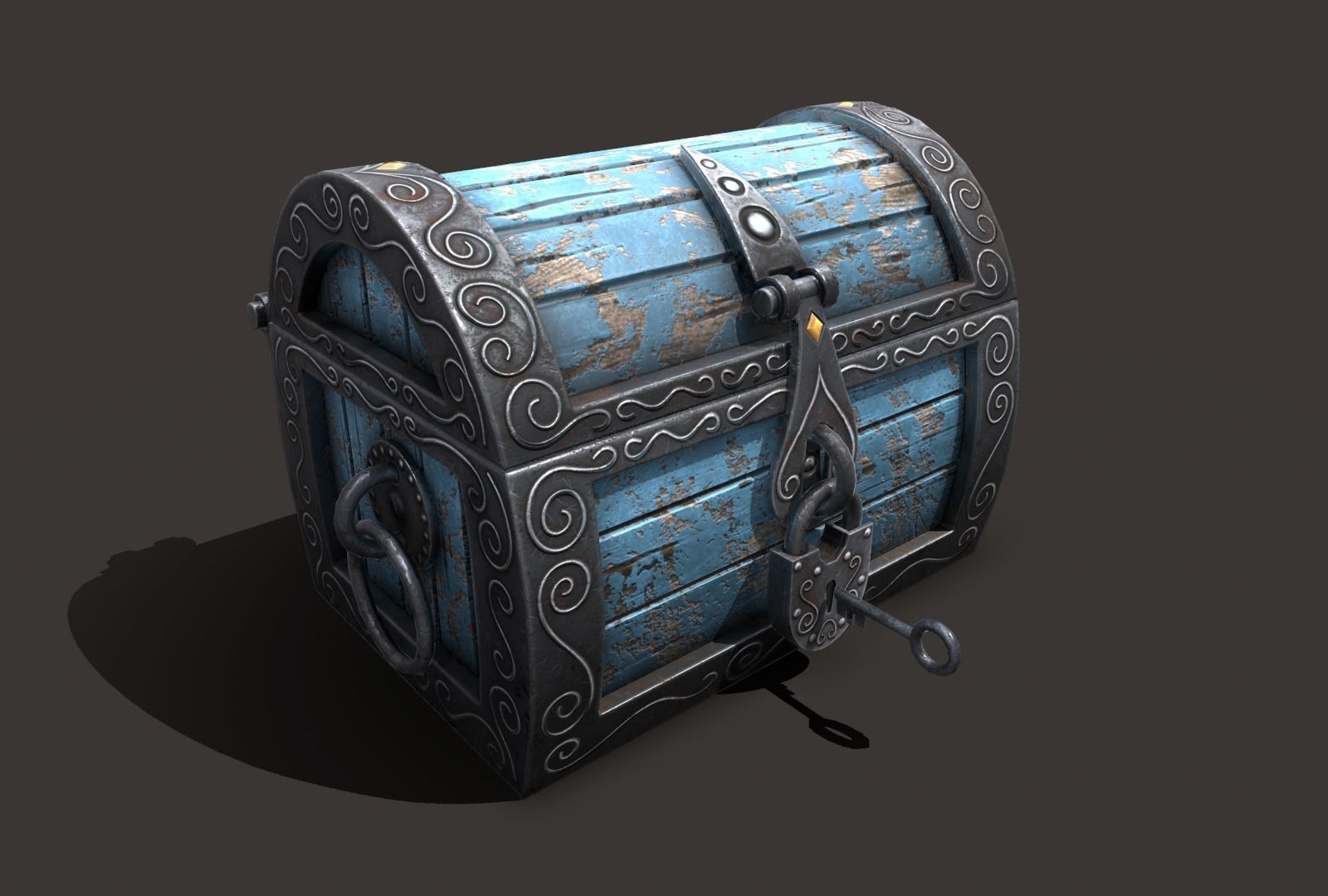 magic chest Low-poly 3D model_2