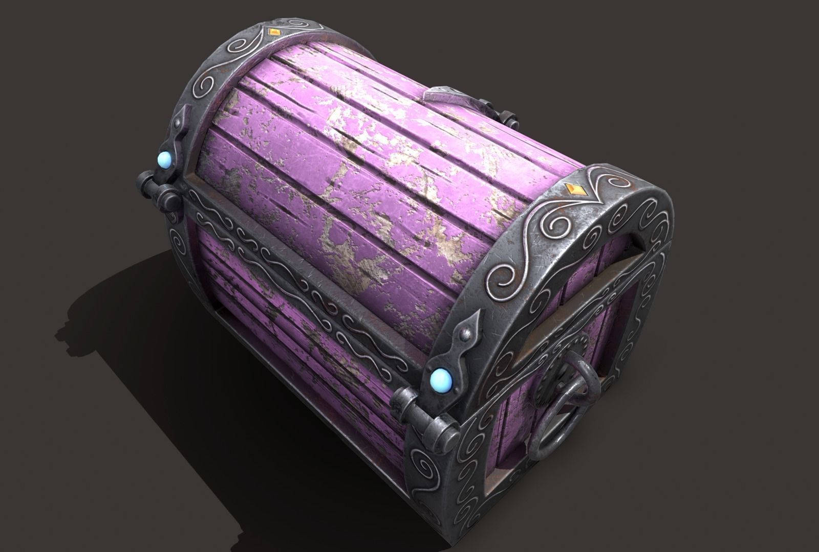 magic chest Low-poly 3D model_14