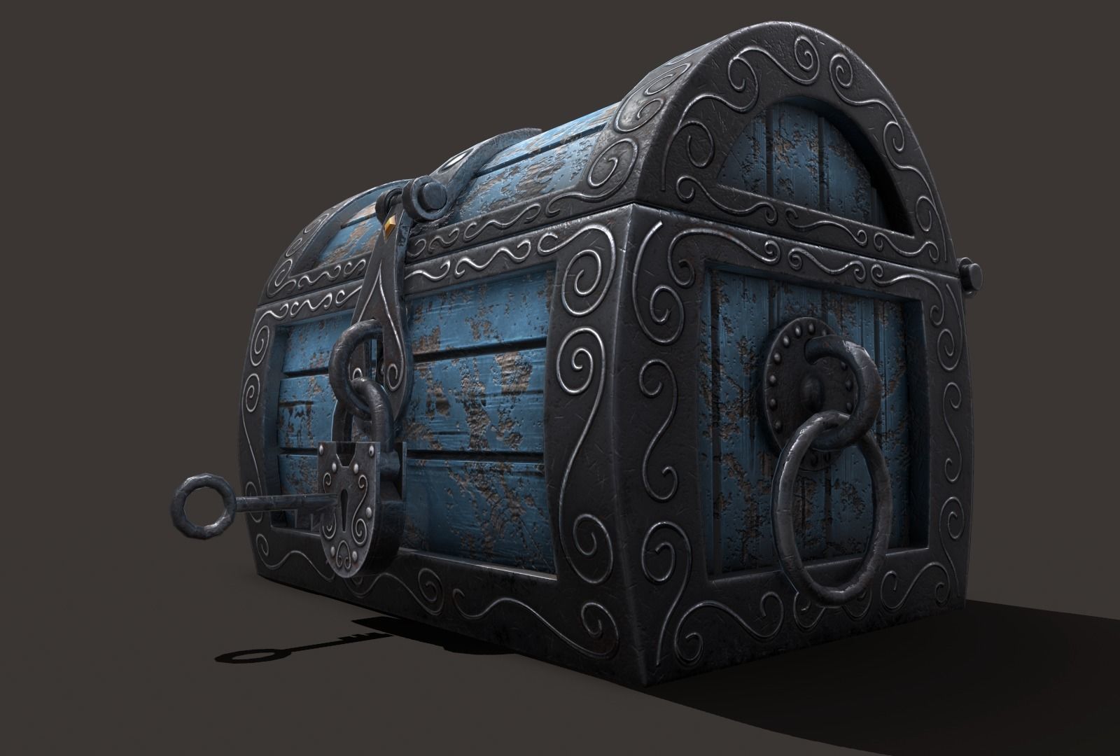 magic chest Low-poly 3D model_32