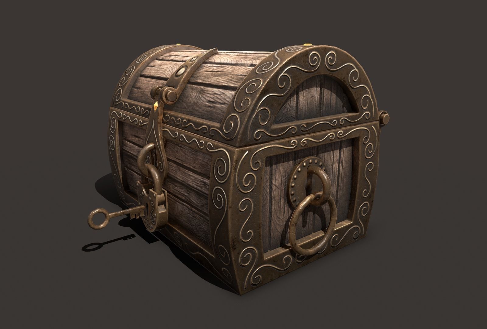 magic chest Low-poly 3D model_9
