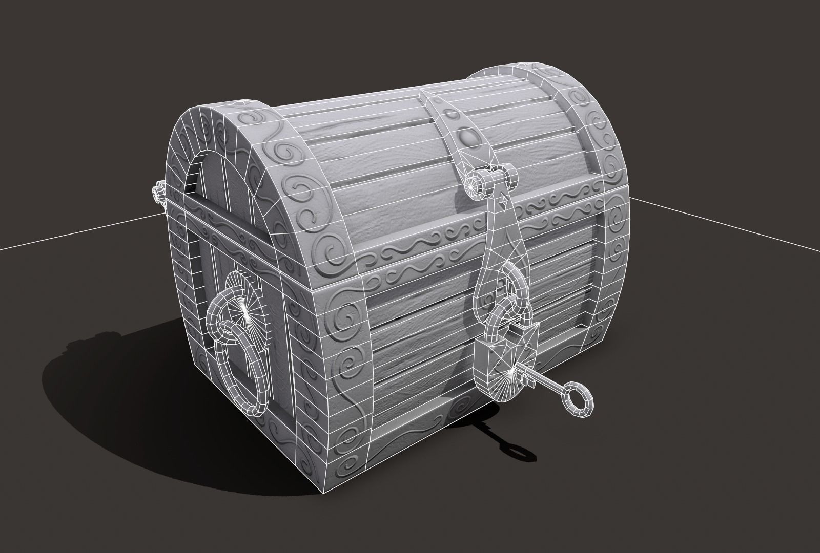 magic chest Low-poly 3D model_7