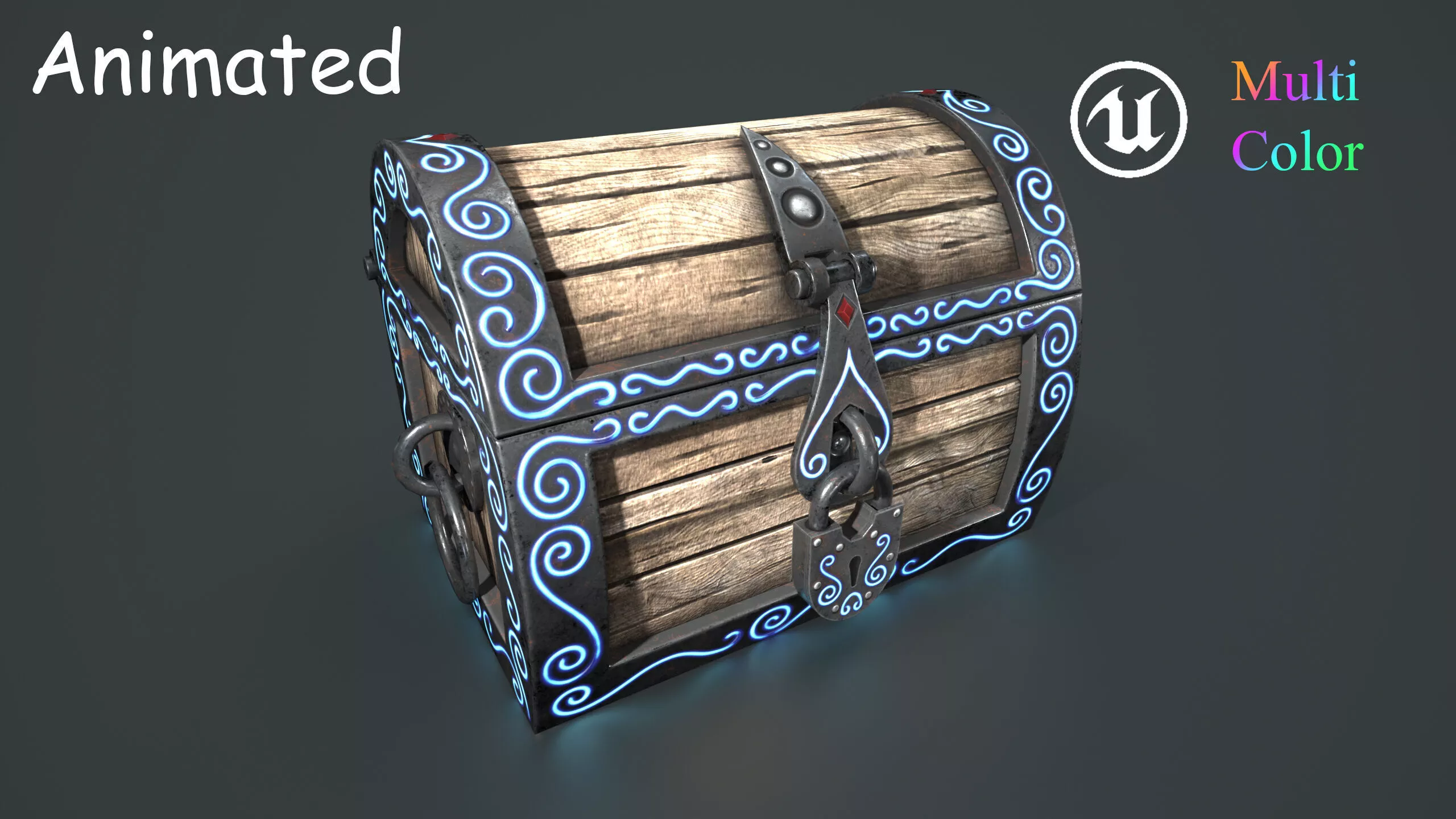 magic chest Low-poly 3D model