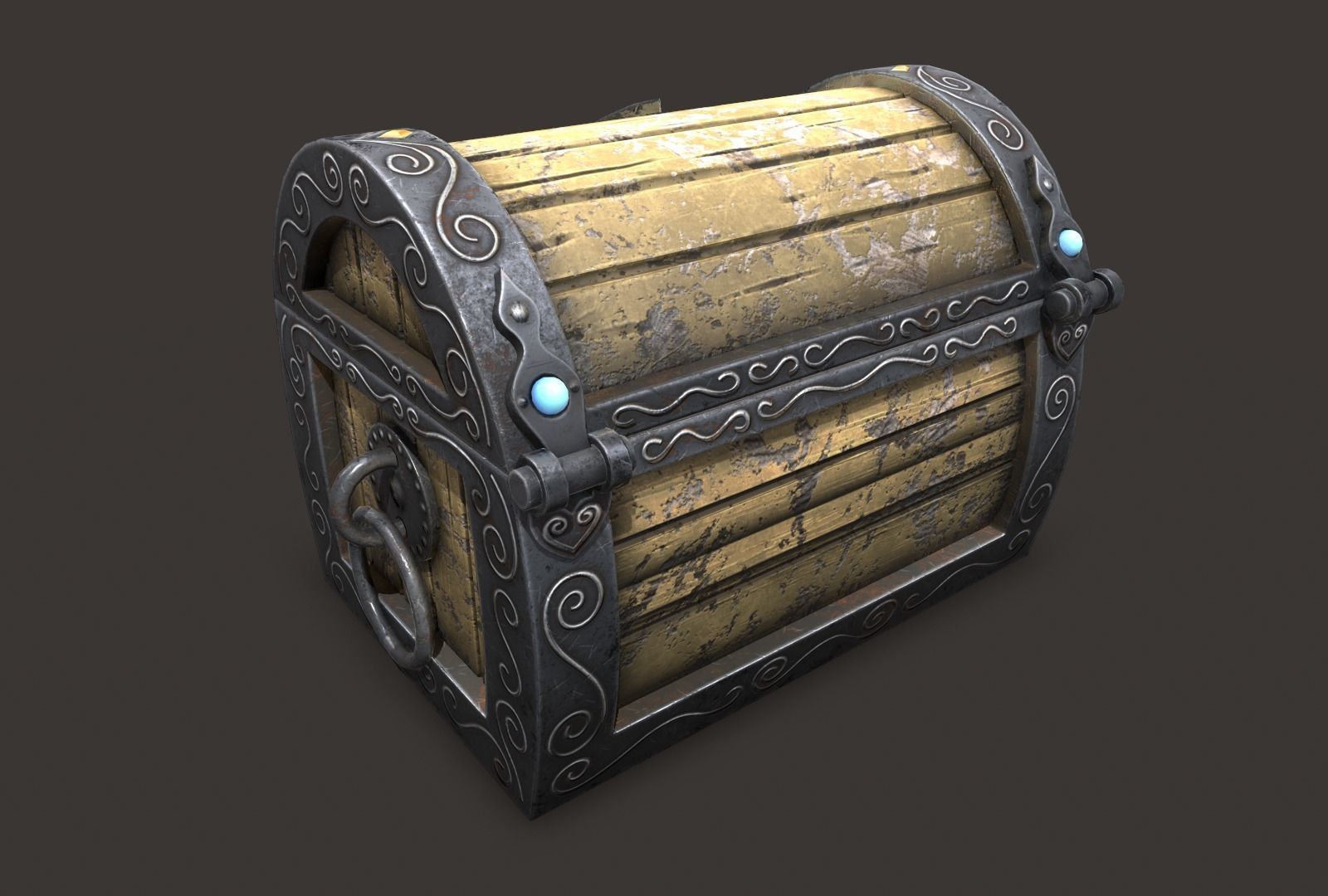 magic chest Low-poly 3D model_12