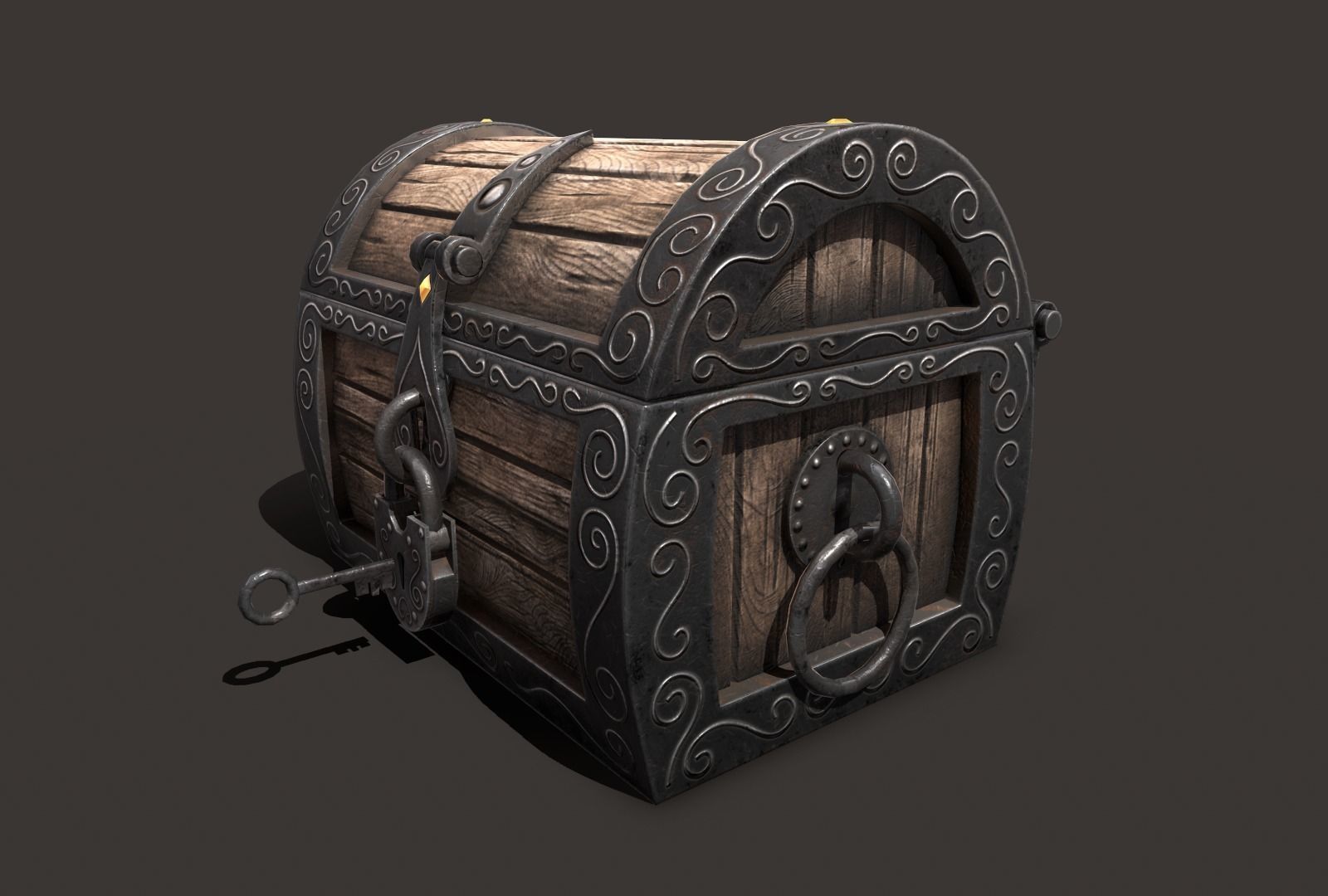 magic chest Low-poly 3D model_8