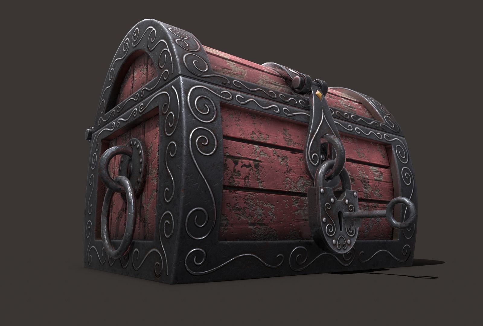 magic chest Low-poly 3D model_1