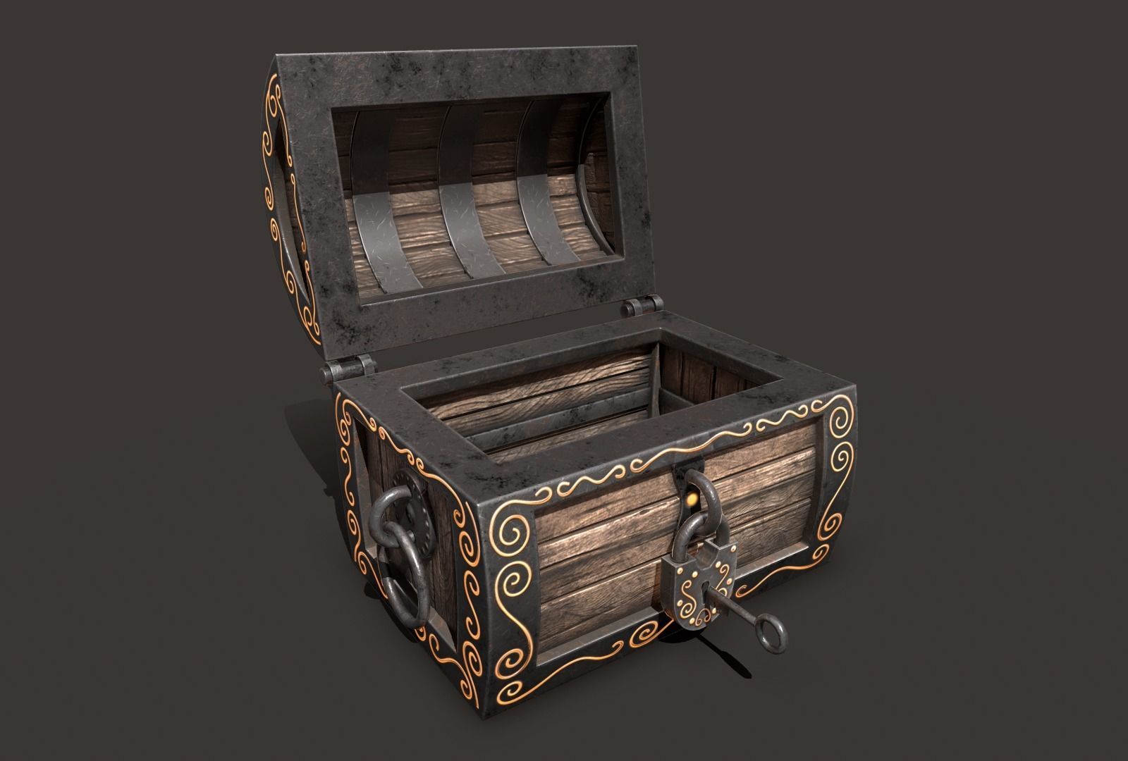 magic chest Low-poly 3D model_17