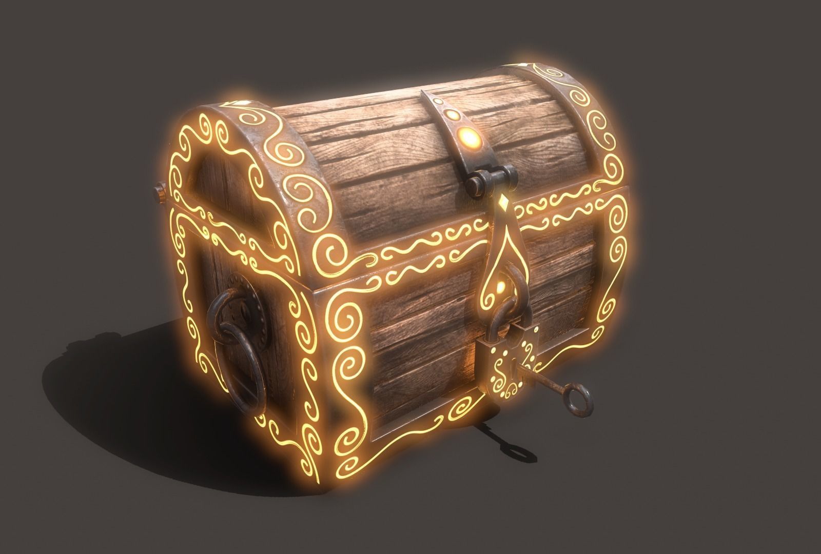magic chest Low-poly 3D model_4