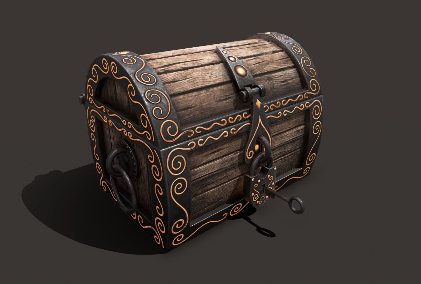 magic chest Low-poly 3D model_3
