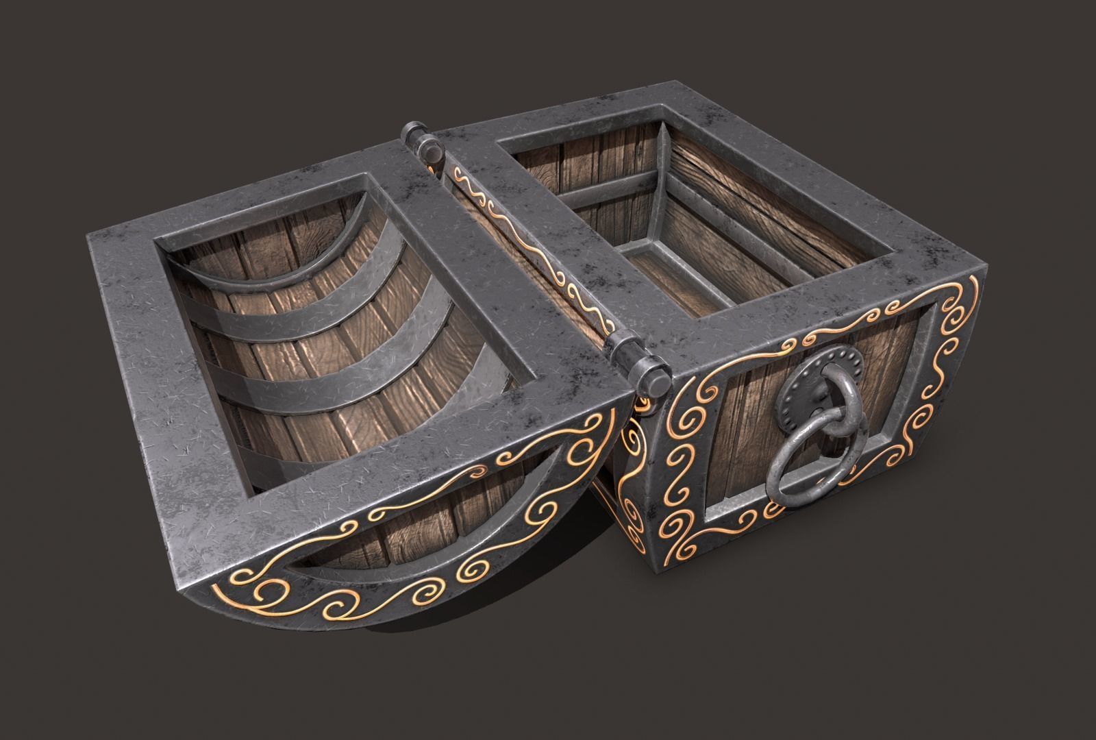 magic chest Low-poly 3D model_27